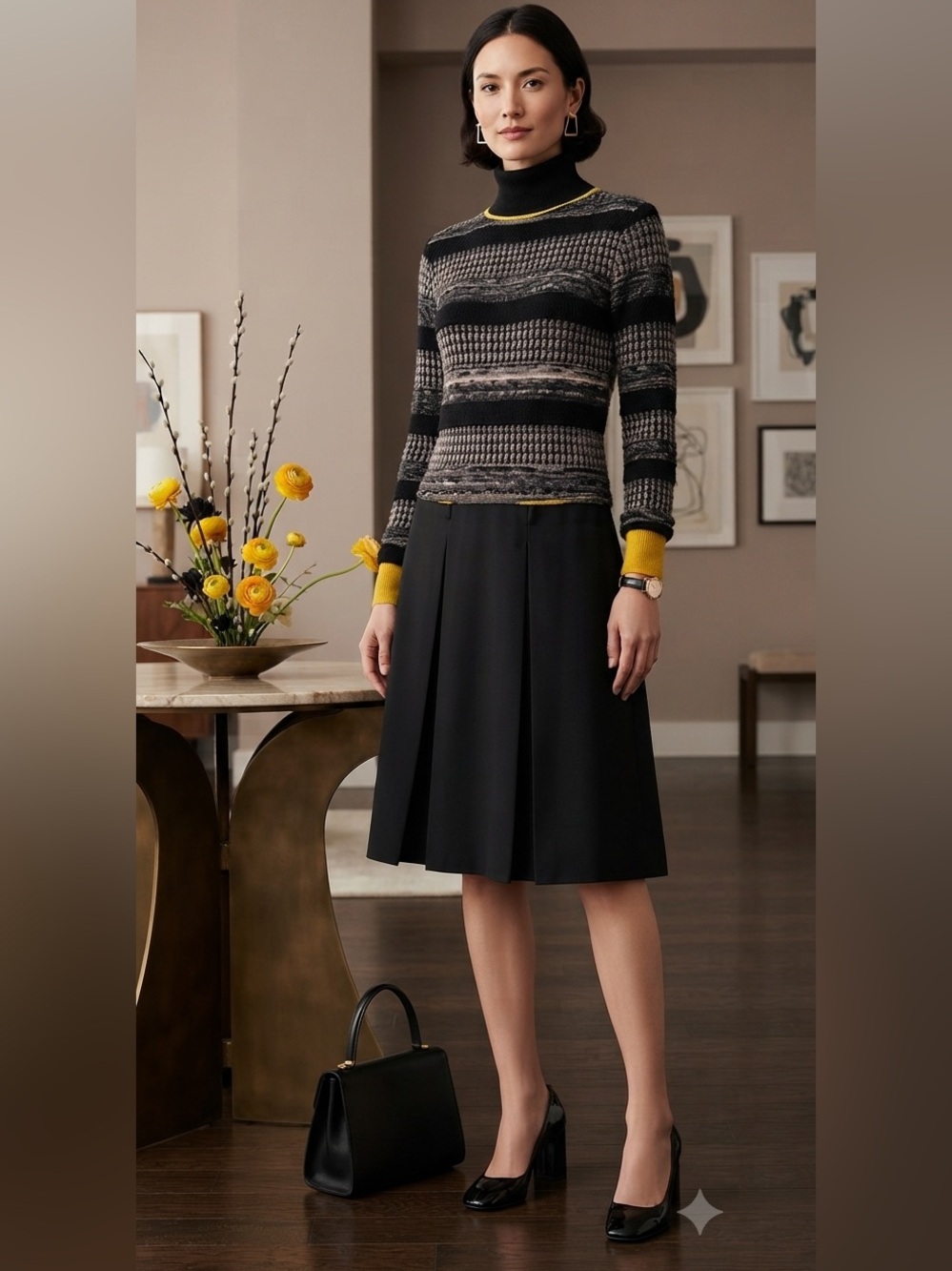 PIAZZA SEMPIONE turtle neck sweater dress